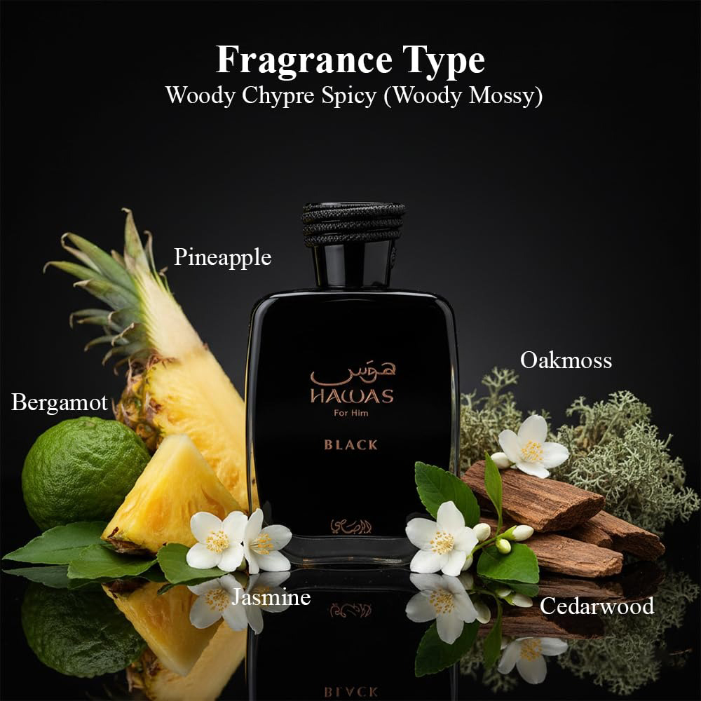 Hawas Black by Rasasi for Men  - Perfume Fragrance For Men review and price